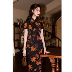 GX老上海国风中式长款改良旗袍2025新款女复古修身日常可穿夏季新款