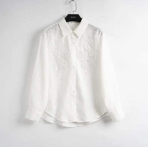 棉+麻【衬衫】重工刺绣高级感手工钉珠衬衫-喜出 商品图1