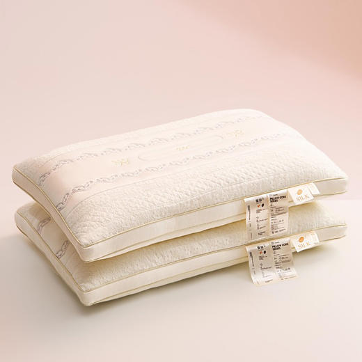 自然醒蕾丝复合蚕丝枕五星级酒店专用护颈椎助睡眠家用一对枕头芯蝴蝶绣花女生睡觉舒适XK 商品图4