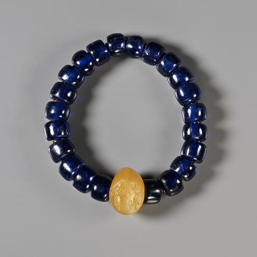 萨珊波斯印章珠+宝蓝琉璃珠手串 商品图0