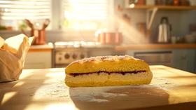 味美特“蓝莓天使”现烤面包，蓝莓酱搭配动物奶油，清爽可口-少量店现烤，现烤面包-建议提前咨询门店库存情况