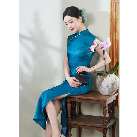 GX复古国风长款无袖旗袍2025夏季新款改良新中式年轻女士高级感旗袍 商品图0