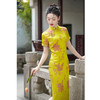 GX复古国风高级感人丝长款黄色送考旗袍2025夏季新款旗袍 商品缩略图2