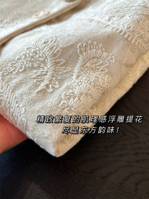 设计师高品刺绣重工国风天然亚麻马甲纯棉麻外套 商品图11