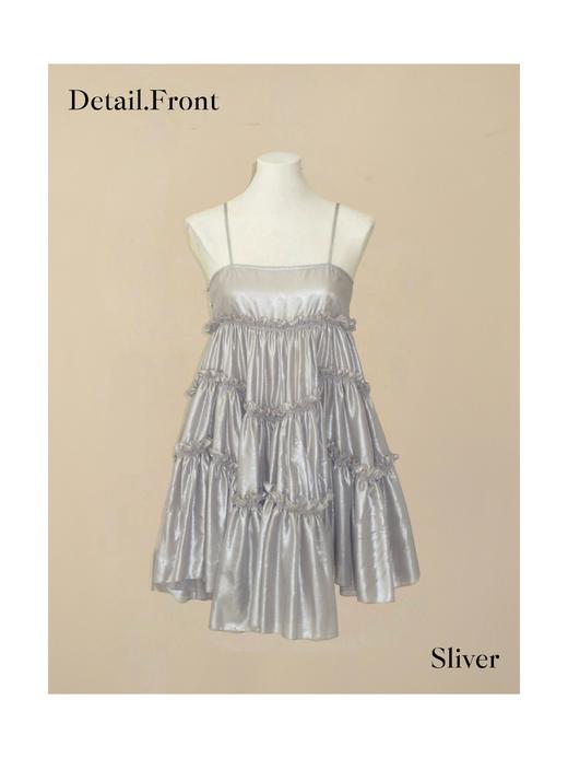 人鱼蕾丝吊带裙 香槟灰金 商品图0