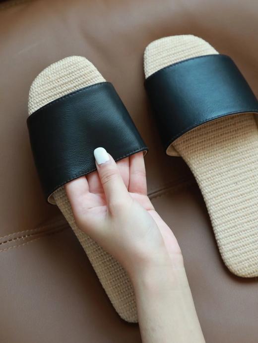 LPIUTY品牌直发！羊皮亚麻拖鞋 B032048 商品图12
