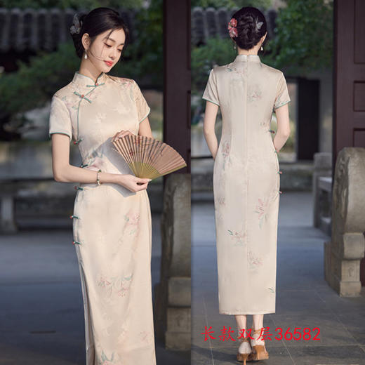 GX复古旗袍2025新款国风印花淡雅年轻款少女小个子日常改良夏季旗袍 商品图1