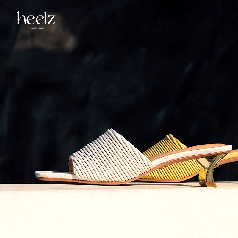 heelz设计师手工鞋履 ｜积木艺术跟纸扇凉鞋  4.5公分