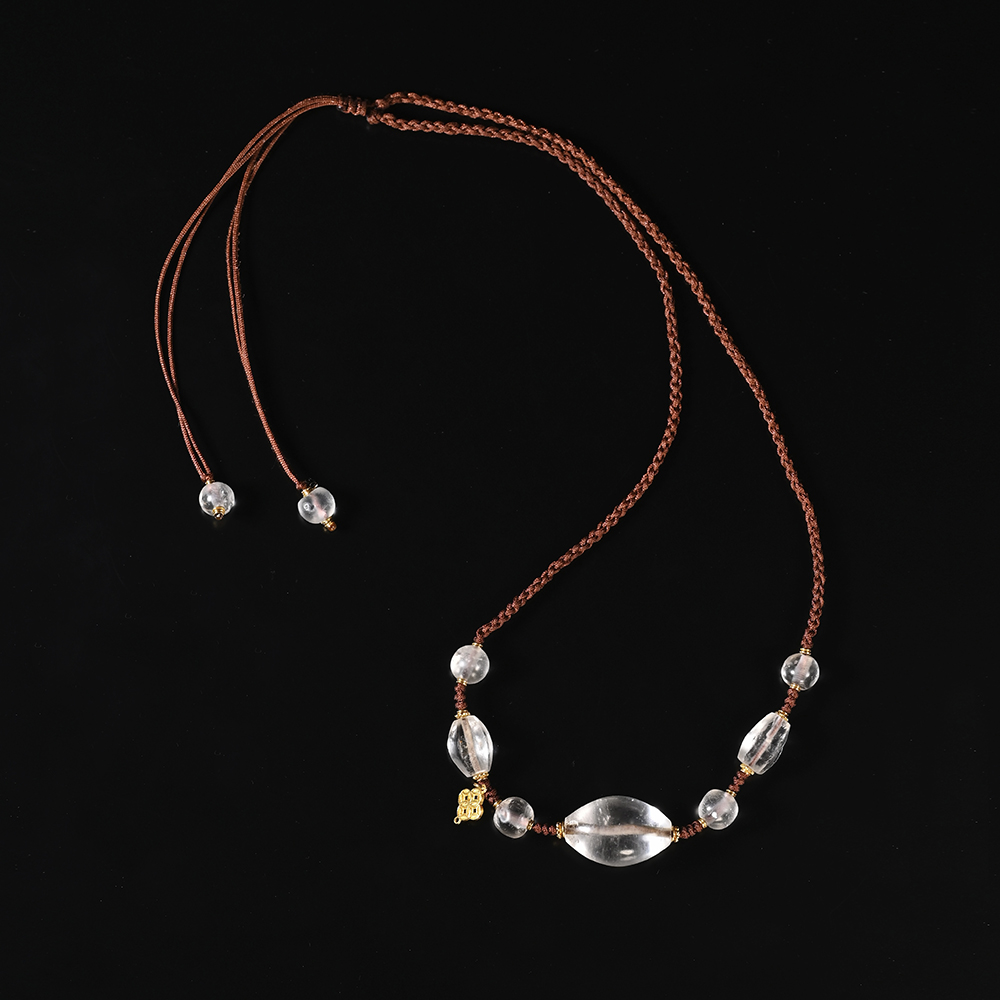 西亚高古白水晶项链