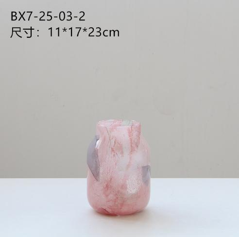 创意粉色絮状星空大理石磁粉花瓶中古风鲜花餐桌台面客厅花瓶 商品图10