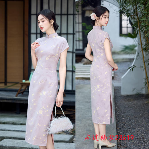 GX夏季新中式连袖旗袍2025年轻改良旗袍女气质中国风小个子少女旗袍 商品图3