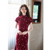 GX红色鱼尾旗袍新中式旗袍2025夏少女订婚年轻款日常改良气质长旗袍 商品缩略图2