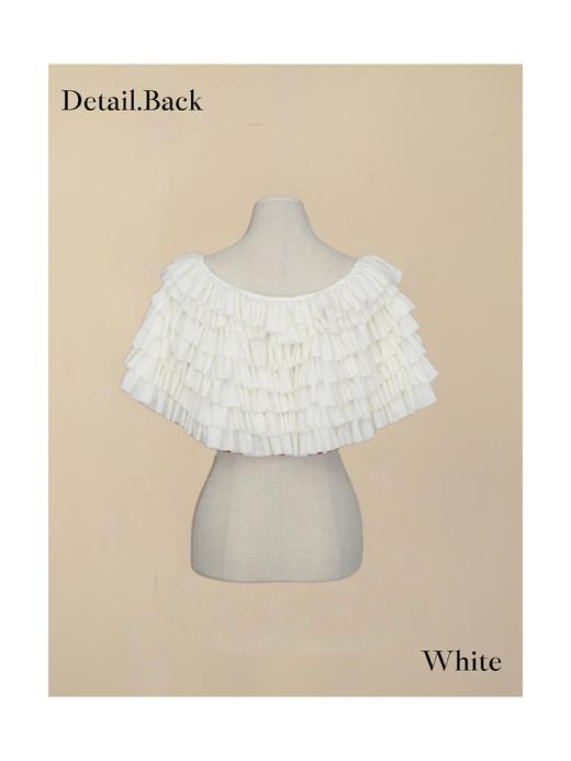 蕾丝蛋糕褶斗篷上衣 商品图1