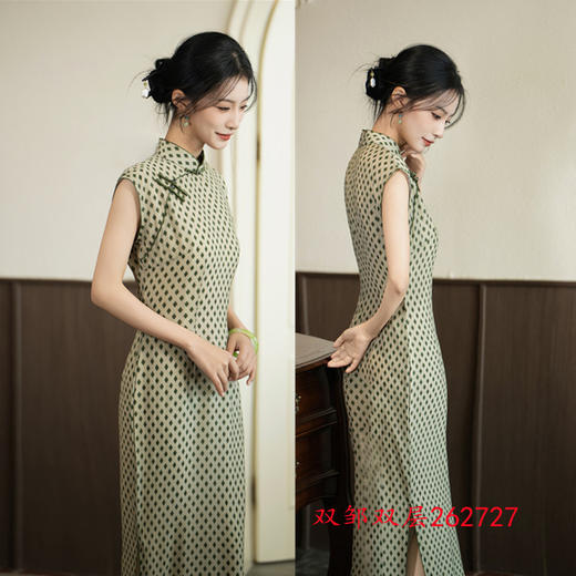 GX时尚改良年轻少女款优雅唯美长款无袖旗袍2025夏季新款旗袍 商品图1