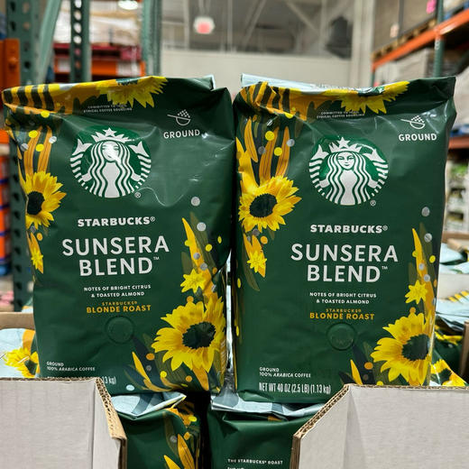 最新款星巴克咖啡粉来了📣浅度烘焙款，Starbucks星巴克绿色阳光包装咖啡粉📣美国直邮299元 100% Arabica，柑橘和烤杏仁风味 商品图0
