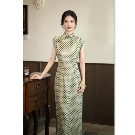 GX时尚改良年轻少女款优雅唯美长款无袖旗袍2025夏季新款旗袍 商品图2