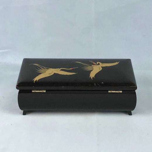 日本郁弥Fujii黑漆双飞鹤八音盒 原盒保留 商品图4