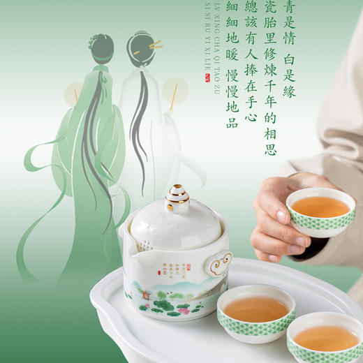 【巳巳如意】青白瓷禅定对杯/旅行茶器套组/羊脂玉瓷禅定杯/德化白瓷茶器 徐建勇大师签章，青蛇逢双春，瑞气满千门，精美包装 gao端豪礼 商品图10