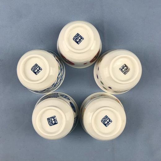 日本中村玉绪五色五花茶碗 5枚装 原盒保留 商品图2