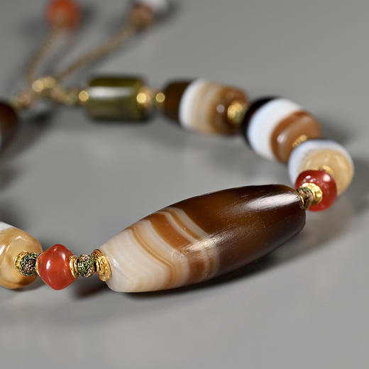 美拉德色系西亚高古缠丝玛瑙手串 商品图2