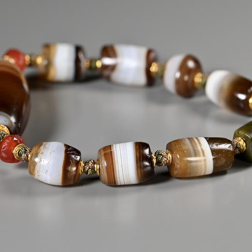 美拉德色系西亚高古缠丝玛瑙手串 商品图4