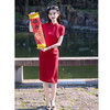 GX送考红色旗袍裙2025夏季新款时尚改良新中式新娘订婚旗袍旗开得胜 商品缩略图0