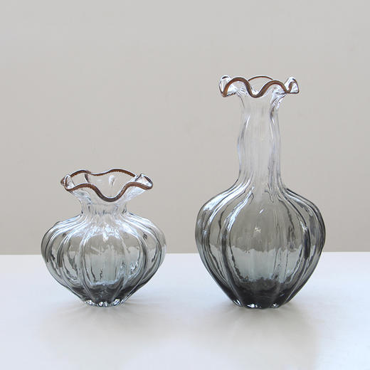 碧轩新品渐变落地玻璃花瓶花插摆件水培花器工艺品 商品图9