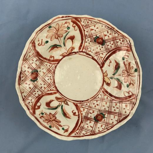 日本纯手工粗陶彩绘不规则形大盘 2枚装 原盒保留 商品图1