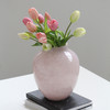 北欧中古淡粉色玻璃花瓶鲜花郁金香圆桶花器高颜值插花客厅装饰摆 商品缩略图4