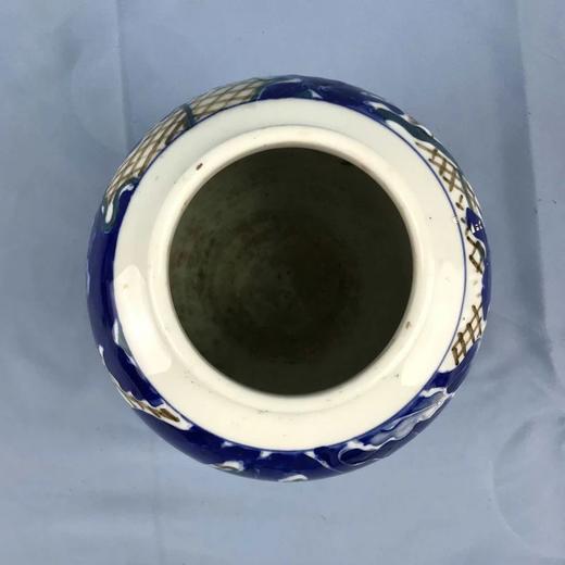 日本蓝叶金网白瓷花瓶 商品图2