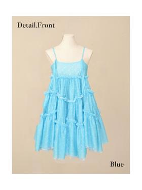 人鱼蕾丝吊带裙  蓝/粉