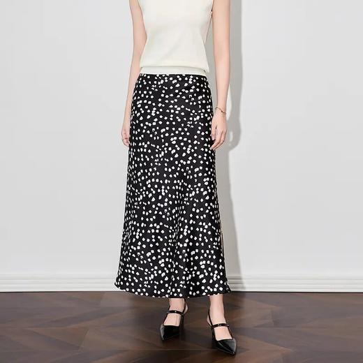 【高货wl】全新升级【铂金会员257/天猫349/差价92】(92318) 洛诗琳25新款法式优雅精致时髦复古印花醋酸缎开衩半身裙 商品图3