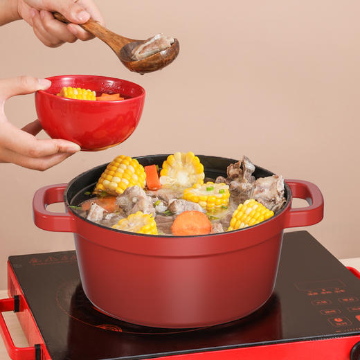 康巴赫 溢彩珐琅铸铁汤锅22cm LPB-YT22B 商品图2