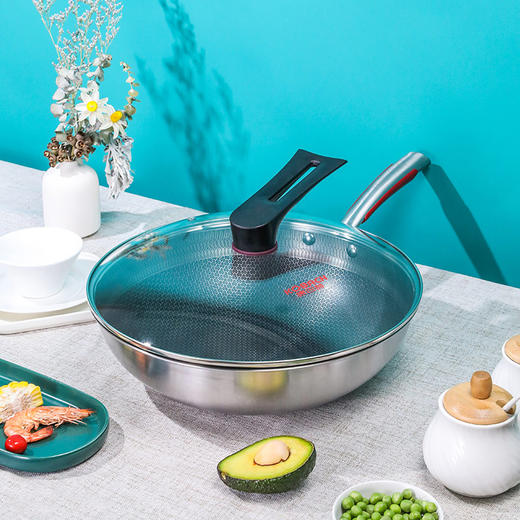 康巴赫 316三层钢炒锅套装32cm CHC32A3 商品图5