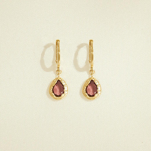 北京仓｜Agapee-Lysia-玫瑰粉色 吊坠 耳环［法国设计师］ 商品图1