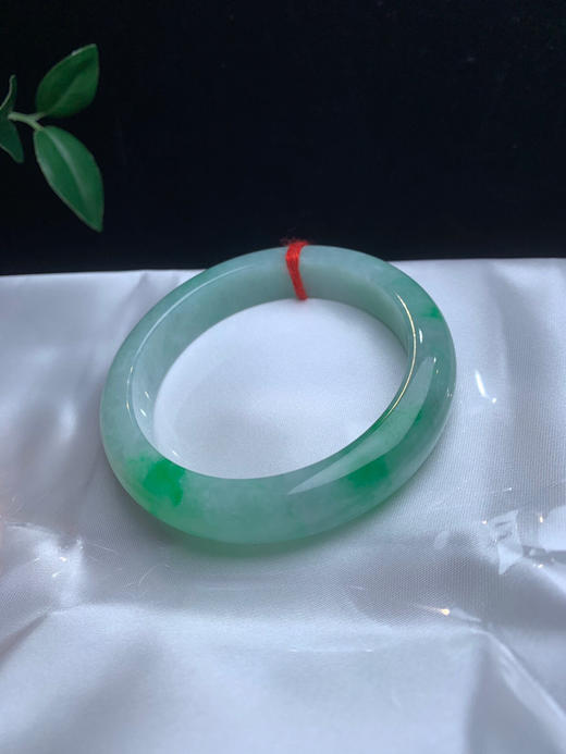 612603，53.8辣绿色手镯，种老色辣绿，腕间一道靓丽的风景 商品图1
