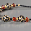 黑白镶蚀足球珠+西亚高古红玛瑙锁骨链 商品缩略图3