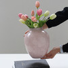 北欧中古淡粉色玻璃花瓶鲜花郁金香圆桶花器高颜值插花客厅装饰摆 商品缩略图0