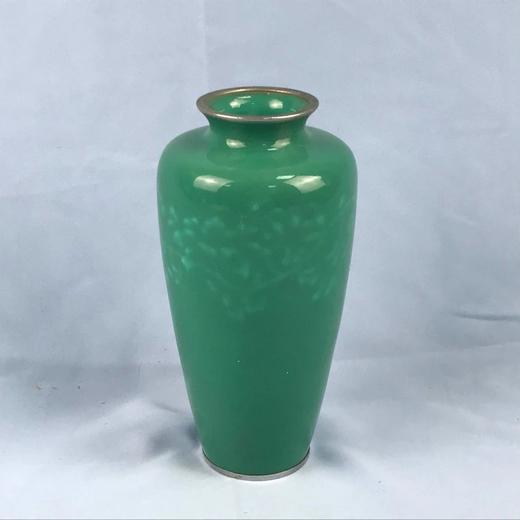 日本七宝烧青铜镶口青磁大花瓶 商品图1