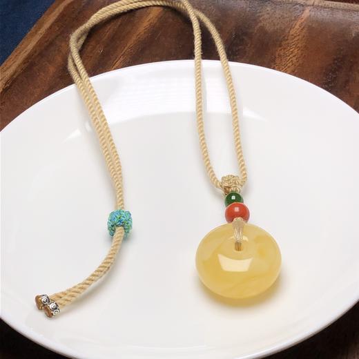 蜜蜡平安扣碧玉南红银饰吊坠 饰品美物 商品图5