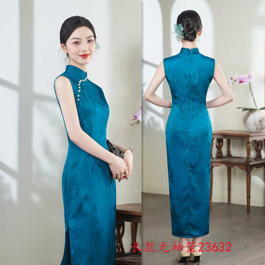 GX复古国风长款无袖旗袍2025夏季新款改良新中式年轻女士高级感旗袍 商品图1