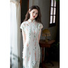 GX时尚改良新中式仿麻双层连袖旗袍2025夏季新款年轻少女文艺风旗袍 商品缩略图0