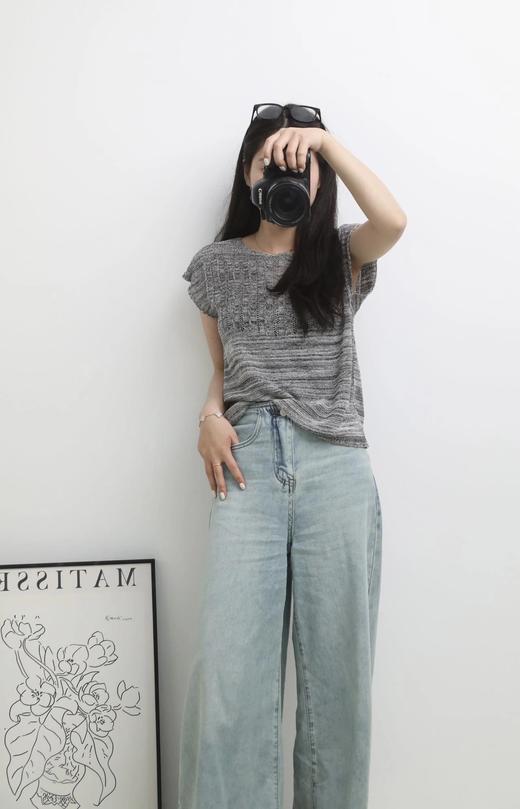 LPIUTY品牌直发！包肩袖镂空肌理针织衫 B08GXX-8829 商品图3