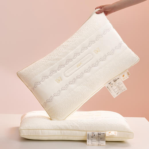 自然醒蕾丝复合蚕丝枕五星级酒店专用护颈椎助睡眠家用一对枕头芯蝴蝶绣花女生睡觉舒适XK 商品图1