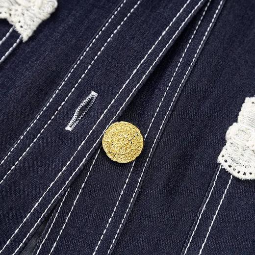 【高货wl】全新升级【铂金会员339/天猫459/差价120】(99415) 洛诗琳时尚花边拼接圆领天丝牛仔上衣休闲阔腿裤女两件套 商品图2