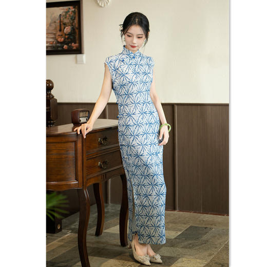 GX改良新中式长款天丝麻全开襟古法旗袍2025夏季新款日常可穿旗袍裙 商品图2