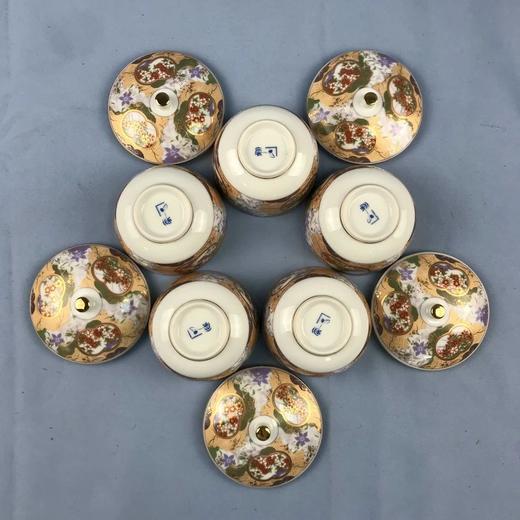 日本翔SHOUZAN鎏金彩绘茶盖碗 5套装 原盒保留 商品图2