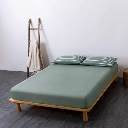 【单品床笠】水洗棉格纹床笠床笠纯色全棉床单简约 商品图13