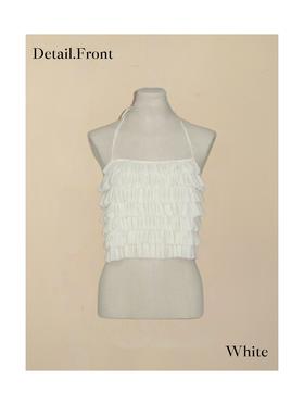 蕾丝蛋糕褶抹胸吊带