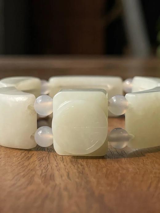 白玉弧面与寿字长方牌串连手环，顺丰包邮 商品图13